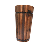 Maxbell Wooden Bucket Barrel Planter for Plants with Ergonomic Handles Patio Planter L Style A