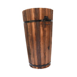 Maxbell Wooden Bucket Barrel Planter for Plants with Ergonomic Handles Patio Planter L Style A