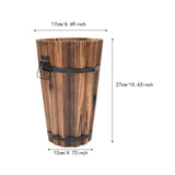 Maxbell Wooden Bucket Barrel Planter for Plants with Ergonomic Handles Patio Planter S Style B