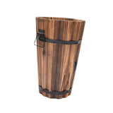 Maxbell Wooden Bucket Barrel Planter for Plants with Ergonomic Handles Patio Planter S Style B