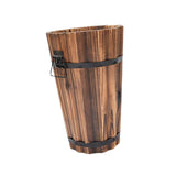 Maxbell Wooden Bucket Barrel Planter for Plants with Ergonomic Handles Patio Planter S Style B