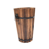 Maxbell Wooden Bucket Barrel Planter for Plants with Ergonomic Handles Patio Planter S Style B
