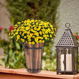 Maxbell Wooden Bucket Barrel Planter for Plants with Ergonomic Handles Patio Planter S Style B