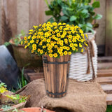 Maxbell Wooden Bucket Barrel Planter for Plants with Ergonomic Handles Patio Planter S Style B