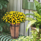 Maxbell Wooden Bucket Barrel Planter for Plants with Ergonomic Handles Patio Planter S Style B