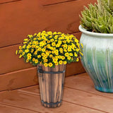 Maxbell Wooden Bucket Barrel Planter for Plants with Ergonomic Handles Patio Planter S Style B