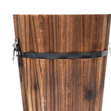 Maxbell Wooden Bucket Barrel Planter for Plants with Ergonomic Handles Patio Planter M Style B