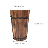 Maxbell Wooden Bucket Barrel Planter for Plants with Ergonomic Handles Patio Planter M Style B