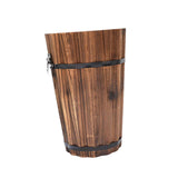 Maxbell Wooden Bucket Barrel Planter for Plants with Ergonomic Handles Patio Planter M Style B