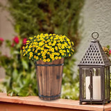 Maxbell Wooden Bucket Barrel Planter for Plants with Ergonomic Handles Patio Planter M Style B