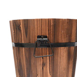 Maxbell Wooden Bucket Barrel Planter for Plants with Ergonomic Handles Patio Planter L Style B