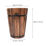 Maxbell Wooden Bucket Barrel Planter for Plants with Ergonomic Handles Patio Planter L Style B