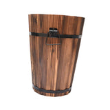 Maxbell Wooden Bucket Barrel Planter for Plants with Ergonomic Handles Patio Planter L Style B