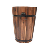 Maxbell Wooden Bucket Barrel Planter for Plants with Ergonomic Handles Patio Planter L Style B
