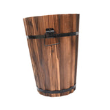 Maxbell Wooden Bucket Barrel Planter for Plants with Ergonomic Handles Patio Planter L Style B