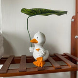 Maxbell Duck Statue Wedding Gift Decorative Tabletop Ornament for Patio Table Office white