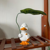 Maxbell Duck Statue Wedding Gift Decorative Tabletop Ornament for Patio Table Office white