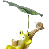 Maxbell Realistic Frog Garden Statue Lovely Animal Sculpture for Park Shelf Aquarium