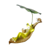 Maxbell Realistic Frog Garden Statue Lovely Animal Sculpture for Park Shelf Aquarium
