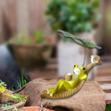 Maxbell Realistic Frog Garden Statue Lovely Animal Sculpture for Park Shelf Aquarium