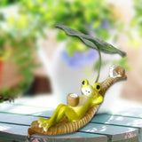 Maxbell Realistic Frog Garden Statue Lovely Animal Sculpture for Park Shelf Aquarium