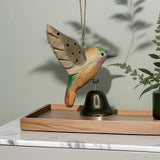 Maxbell Birds Hanging Ornament European Wooden Bird Statue for Office Backyard Party Light Green