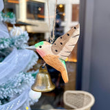 Maxbell Birds Hanging Ornament European Wooden Bird Statue for Office Backyard Party Light Green
