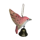 Maxbell Birds Hanging Ornament European Wooden Bird Statue for Office Backyard Party Pink