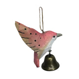 Maxbell Birds Hanging Ornament European Wooden Bird Statue for Office Backyard Party Pink