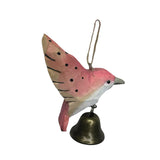Maxbell Birds Hanging Ornament European Wooden Bird Statue for Office Backyard Party Pink