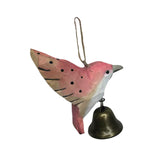 Maxbell Birds Hanging Ornament European Wooden Bird Statue for Office Backyard Party Pink