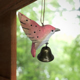 Maxbell Birds Hanging Ornament European Wooden Bird Statue for Office Backyard Party Pink