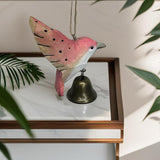 Maxbell Birds Hanging Ornament European Wooden Bird Statue for Office Backyard Party Pink