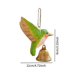 Maxbell Birds Hanging Ornament European Wooden Bird Statue for Office Backyard Party Dark Green