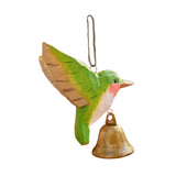 Maxbell Birds Hanging Ornament European Wooden Bird Statue for Office Backyard Party Dark Green