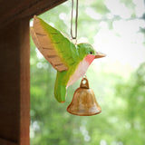 Maxbell Birds Hanging Ornament European Wooden Bird Statue for Office Backyard Party Dark Green