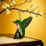 Maxbell Birds Hanging Ornament European Wooden Bird Statue for Office Backyard Party Dark Green