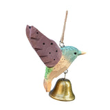 Maxbell Birds Hanging Ornament European Wooden Bird Statue for Office Backyard Party Purple