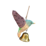 Maxbell Birds Hanging Ornament European Wooden Bird Statue for Office Backyard Party Purple