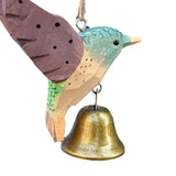Maxbell Birds Hanging Ornament European Wooden Bird Statue for Office Backyard Party Purple