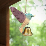 Maxbell Birds Hanging Ornament European Wooden Bird Statue for Office Backyard Party Purple