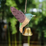 Maxbell Birds Hanging Ornament European Wooden Bird Statue for Office Backyard Party Purple