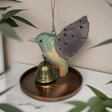 Maxbell Birds Hanging Ornament European Wooden Bird Statue for Office Backyard Party Purple