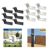 Maxbell 6 Pieces T Post Mounting Bracket Sturdy Silver for Plywood Birdhouse Mailbox Silver