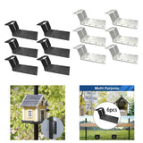 Maxbell 6 Pieces T Post Mounting Bracket Sturdy Silver for Plywood Birdhouse Mailbox Silver