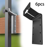 Maxbell 6 Pieces T Post Mounting Bracket Sturdy Silver for Plywood Birdhouse Mailbox Black