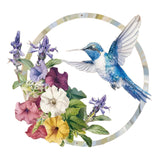 Maxbell Hummingbird Wall Art Gift Modern Vivid Round Metal for Courtyard Patio Fence