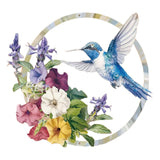 Maxbell Hummingbird Wall Art Gift Modern Vivid Round Metal for Courtyard Patio Fence