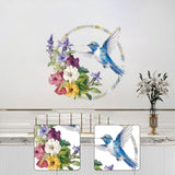 Maxbell Hummingbird Wall Art Gift Modern Vivid Round Metal for Courtyard Patio Fence