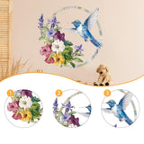 Maxbell Hummingbird Wall Art Gift Modern Vivid Round Metal for Courtyard Patio Fence
